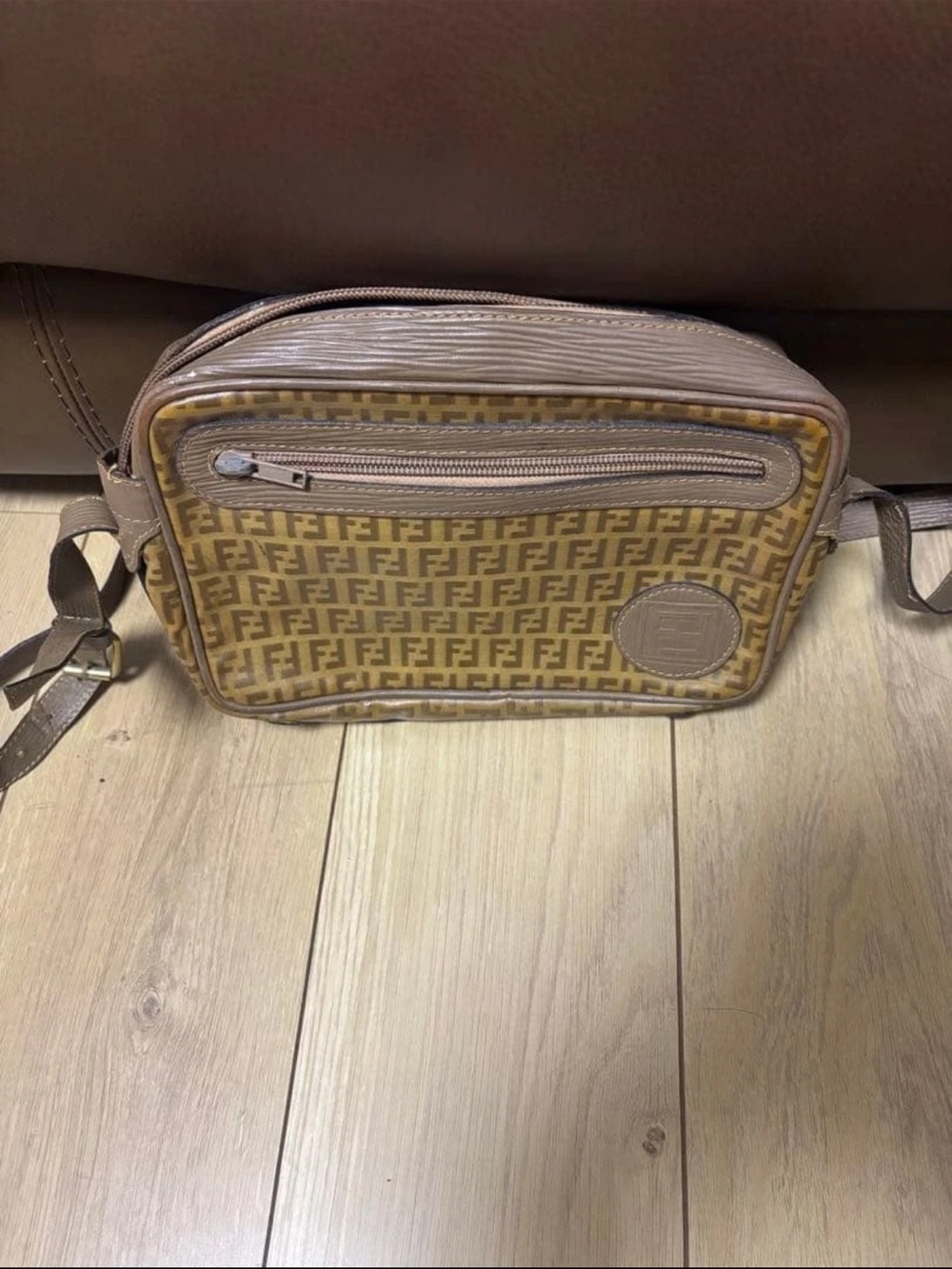 Fendi Brown Monogram Crossbody Shoulder Bag